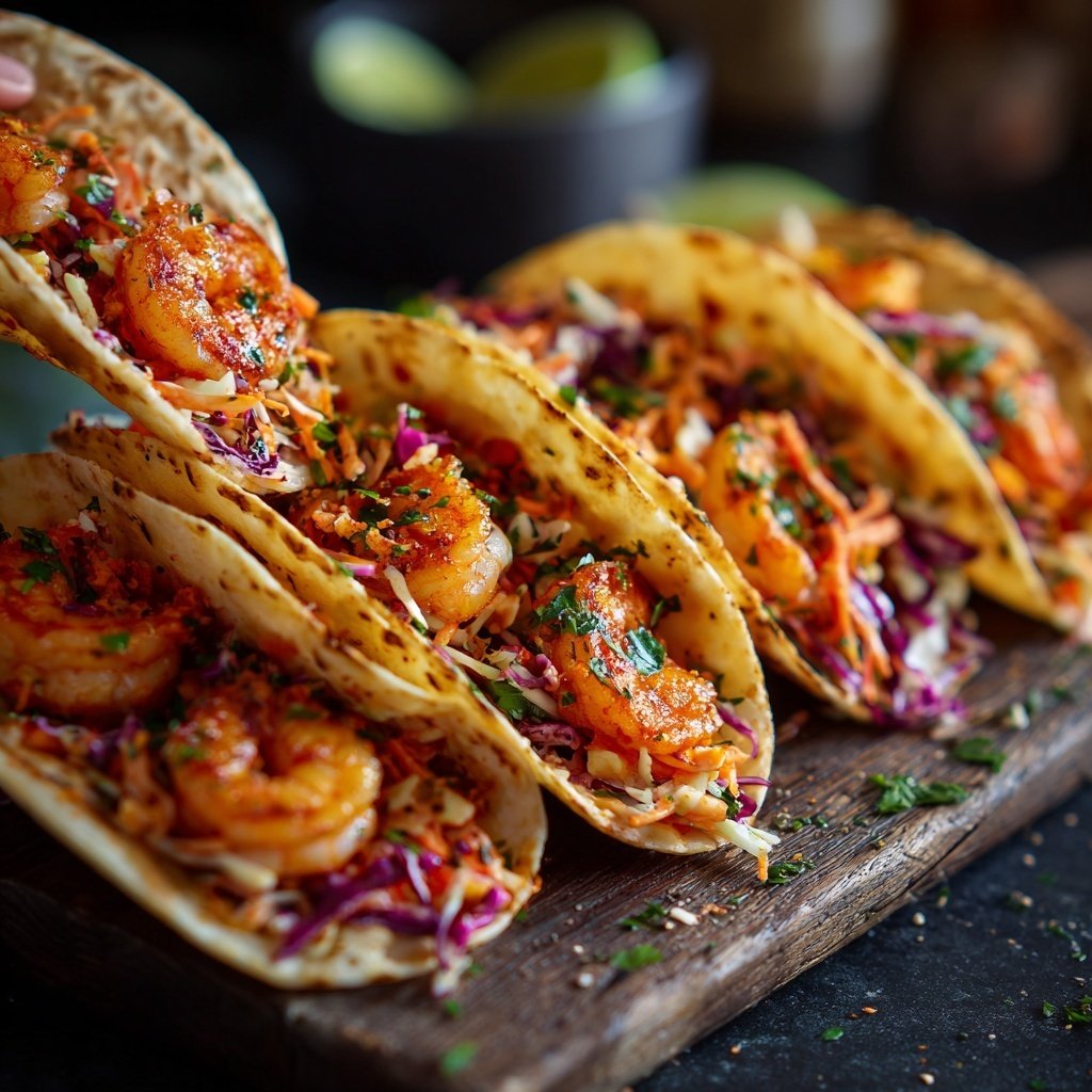 Spicy Shrimp Tacos with Slaw