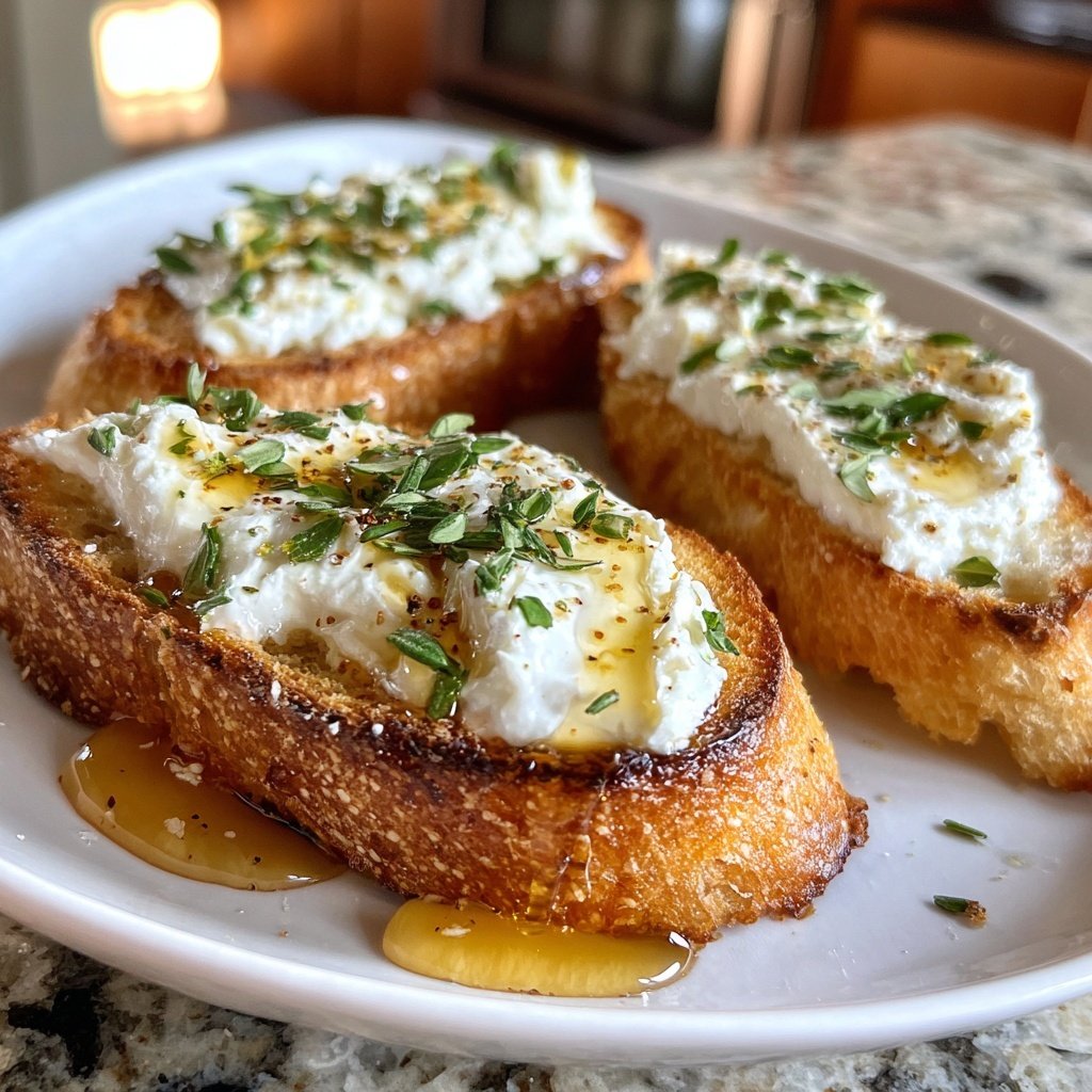 Goat Cheese Honey Crostini