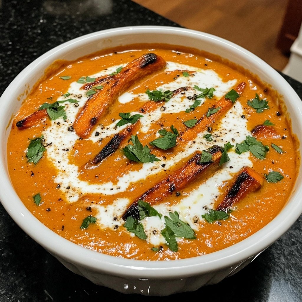 Healthy Vegan Roasted Carrot Soup