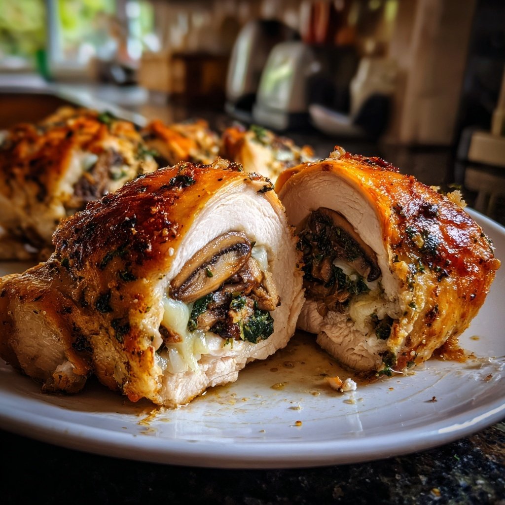 Garlic Mushroom Stuffed Chicken
