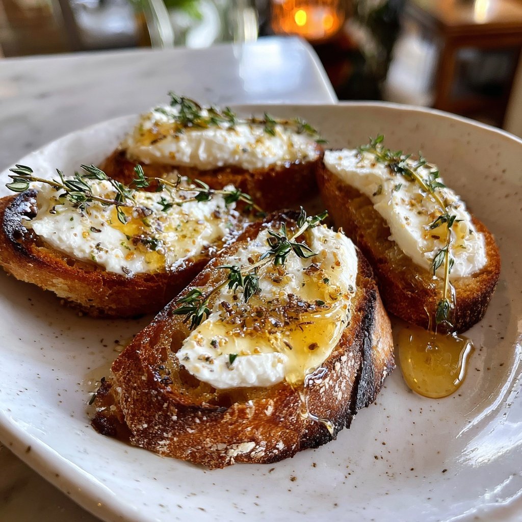 Goat Cheese Honey Crostini