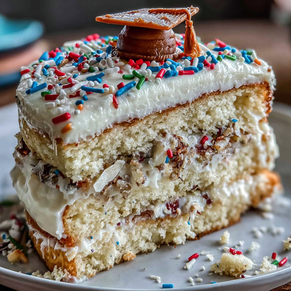 Festive Sprinkles Graduation Cake