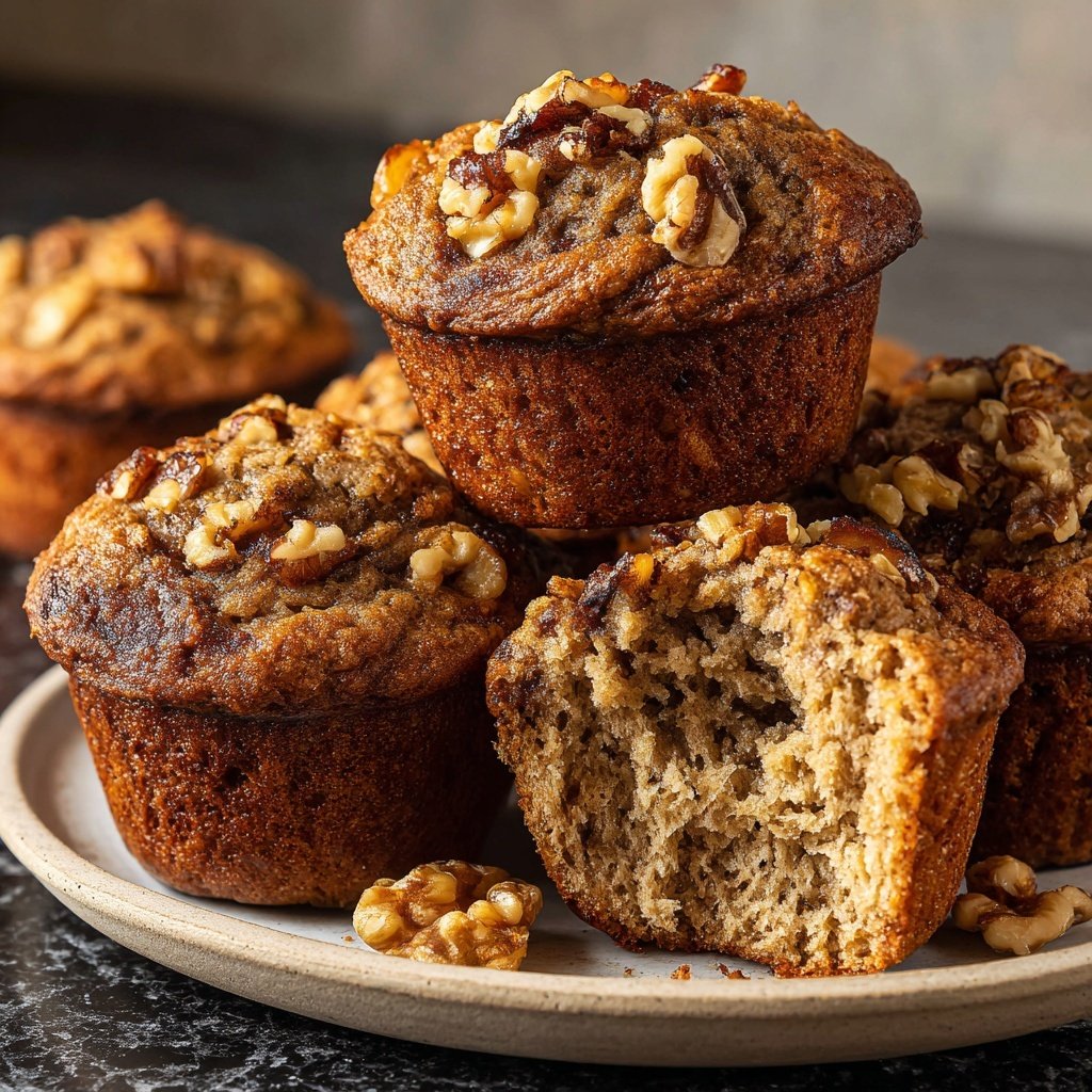 Nutty Banana Oatmeal Muffins