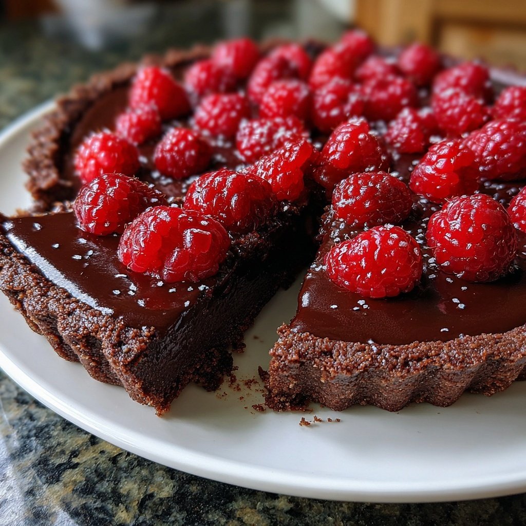 Dark Chocolate Raspberry Tart