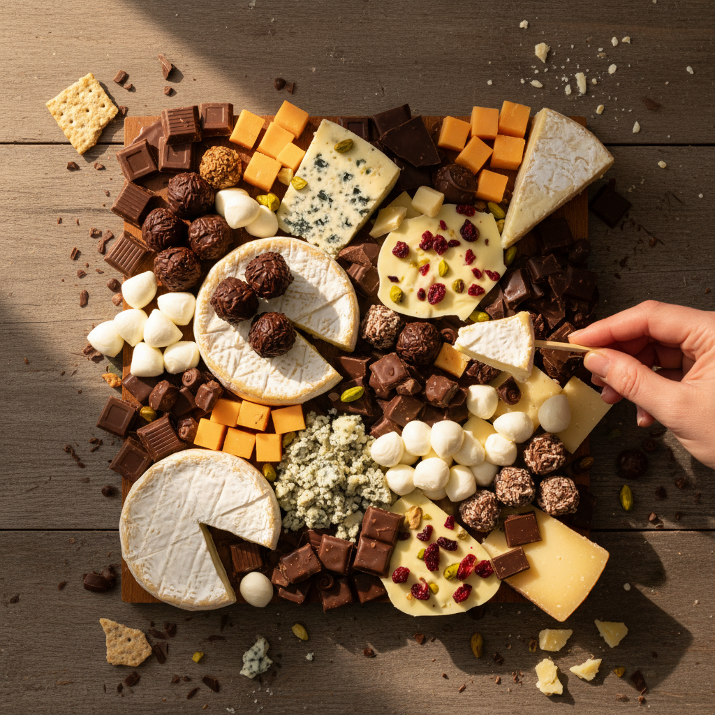 Elegant Cheese and Chocolate Board
