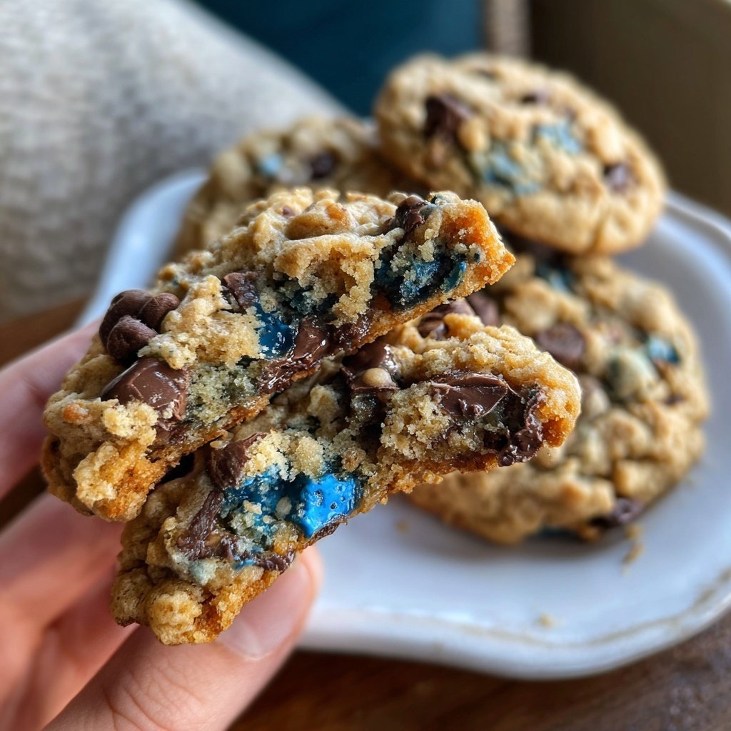Soft & Chewy Cookie Monster Cookies