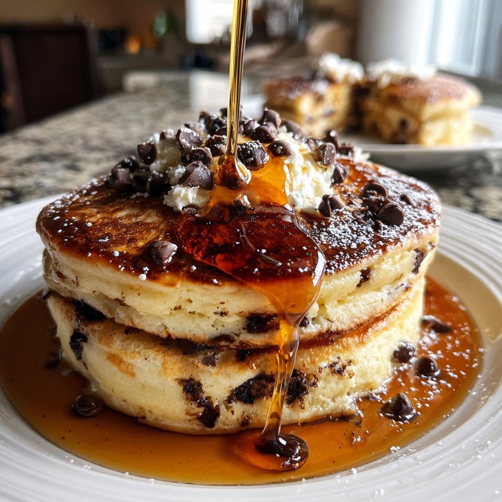 Chocolate Chip Ricotta Pancakes for Weekend Breakfast​