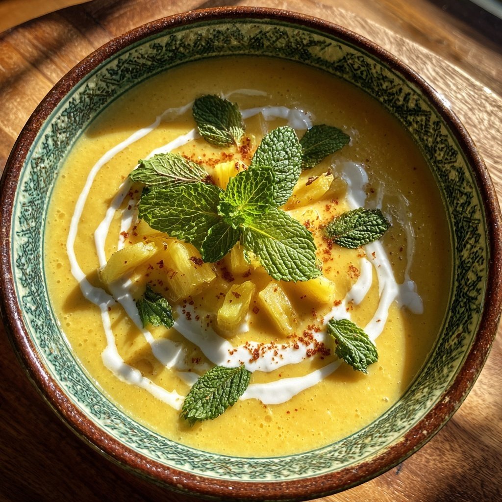 Pineapple Gazpacho with Mint