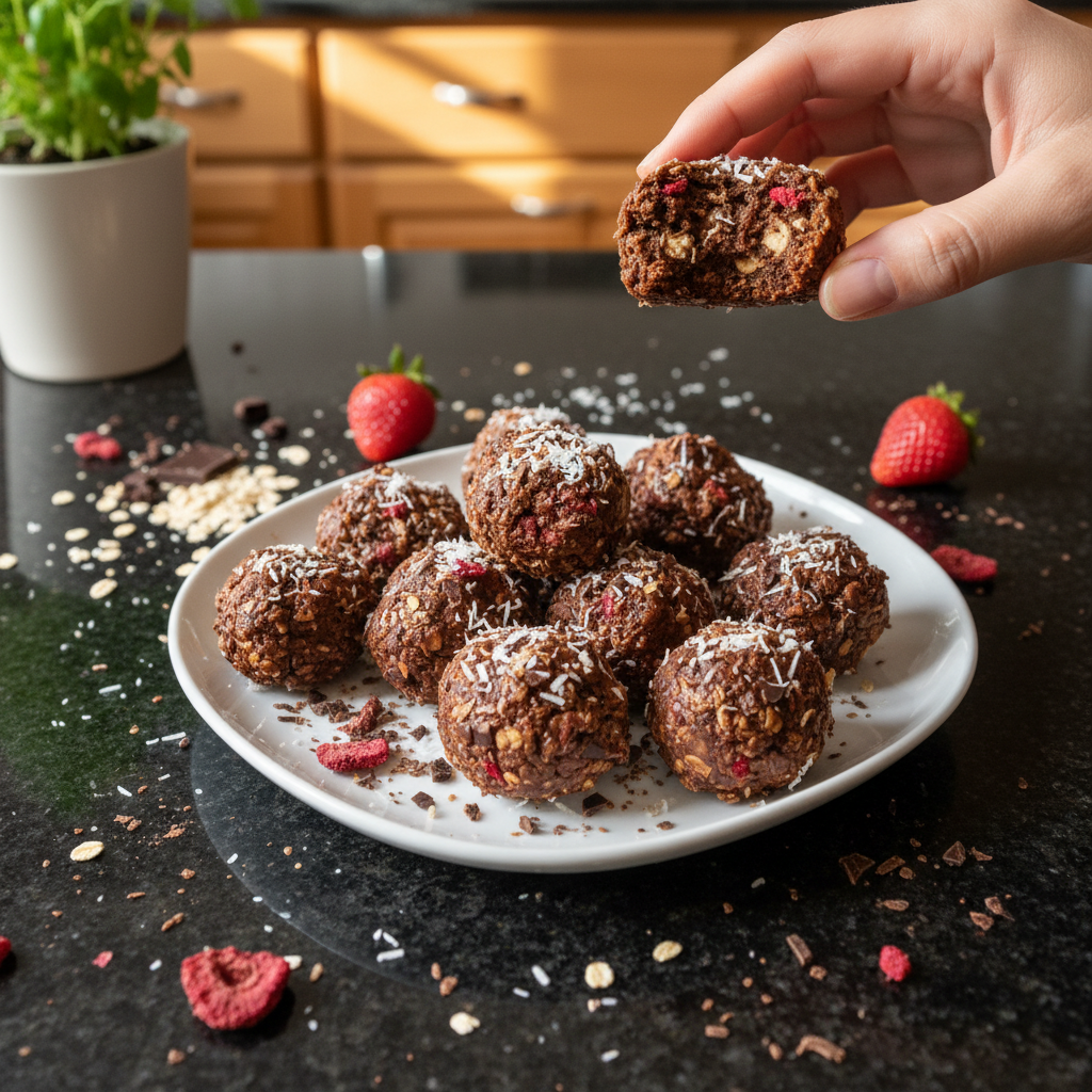 Chocolate Strawberry Energy Bites