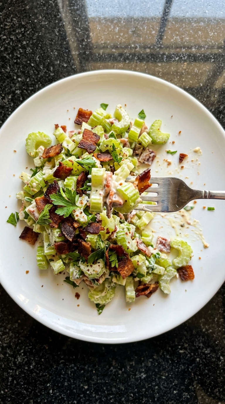 Celery Salad with Bacon Bits