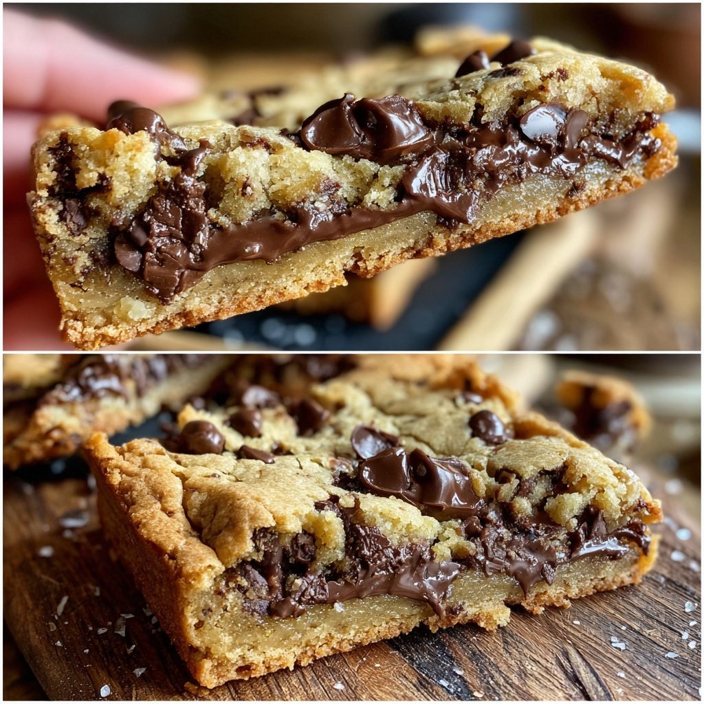 Soft and Gooey Chocolate Chip Cookie Bars​