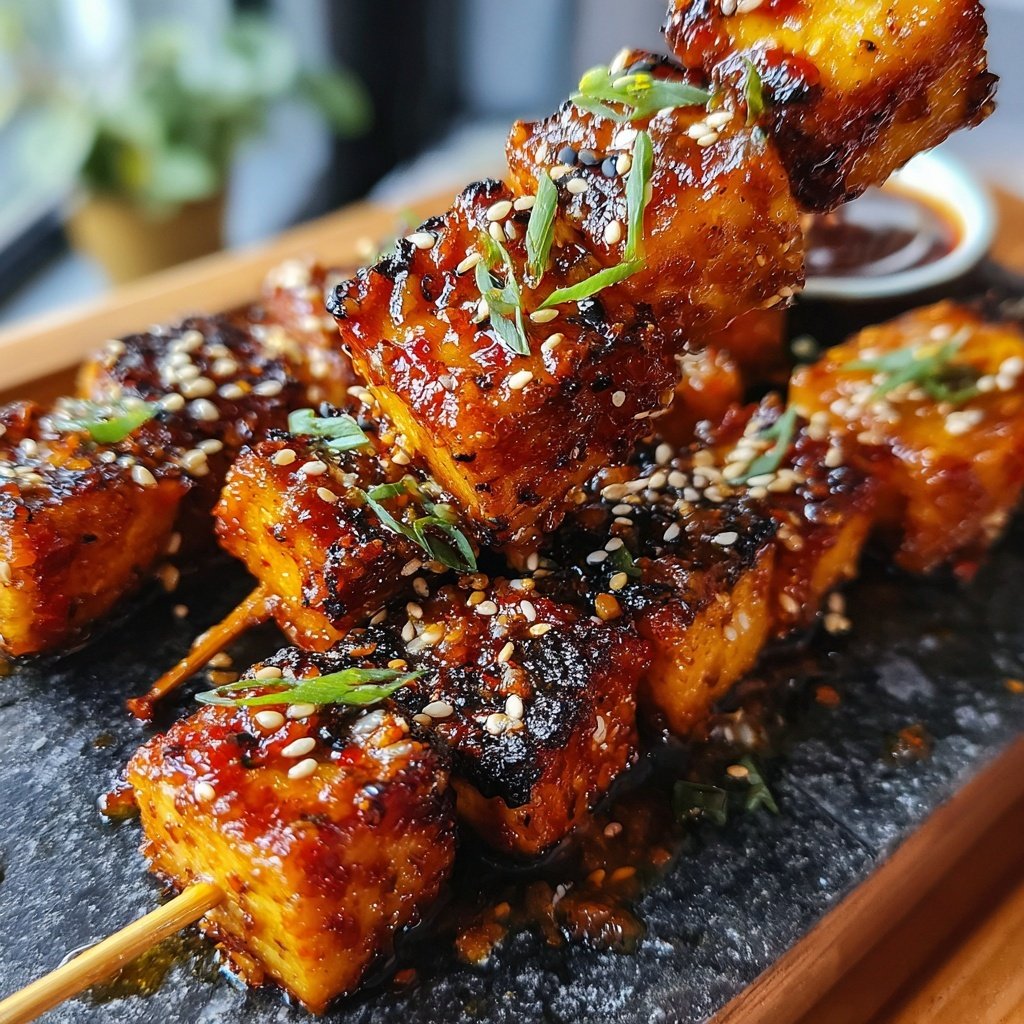 Sweet and Spicy Tofu Skewers