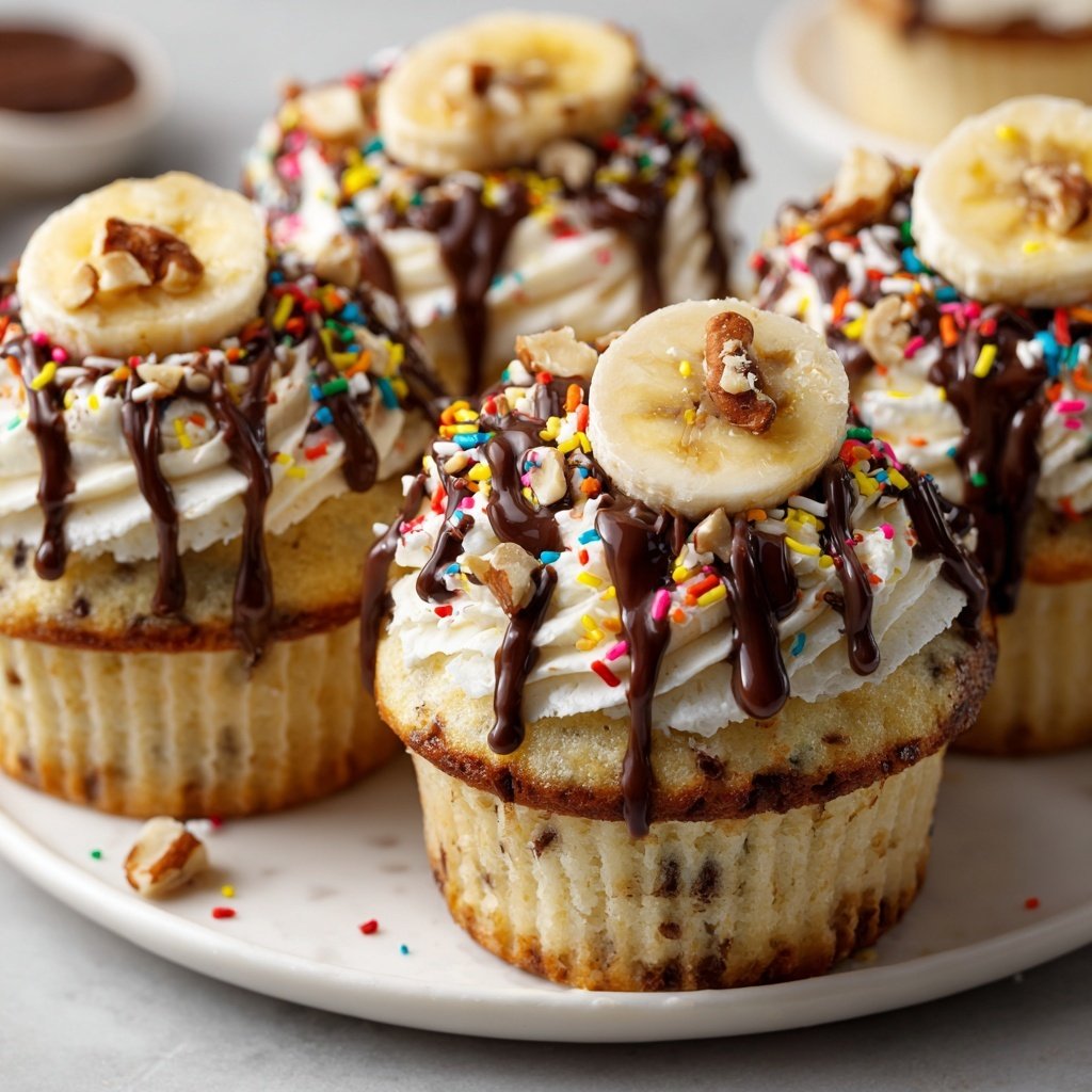 Banana Split Cupcake Treats