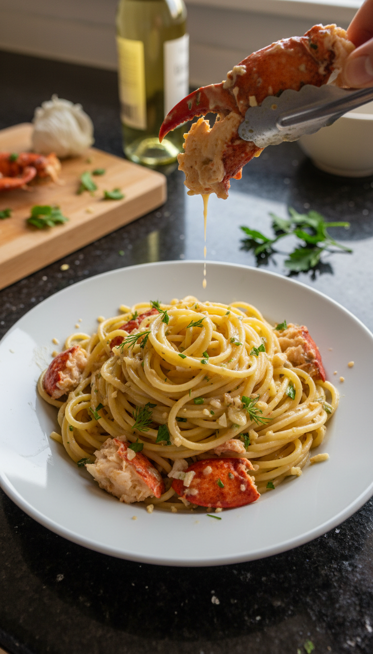 White Wine Lobster Pasta