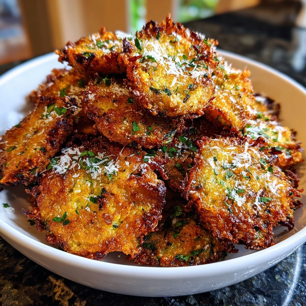 Fried Zucchini Parmesan Chips