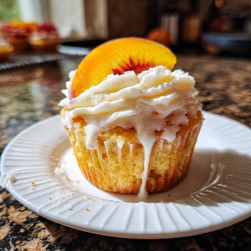 Peach Melba Cupcake Creation
