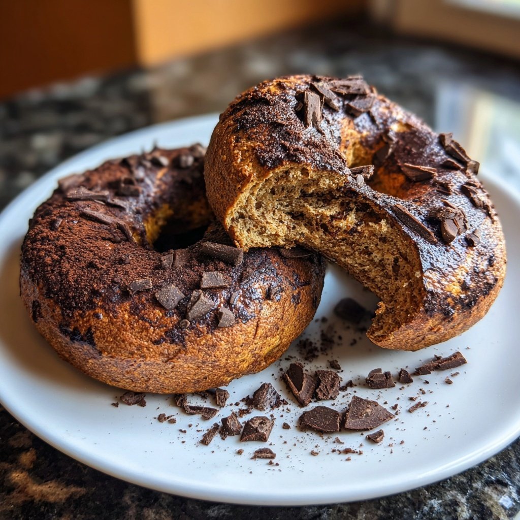 Protein Bagels with Chocolate Protein Powder