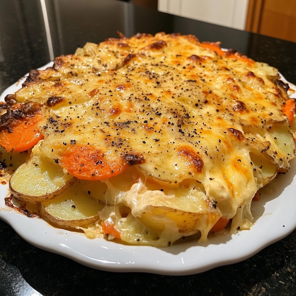 Cheesy Root Vegetable Gratin