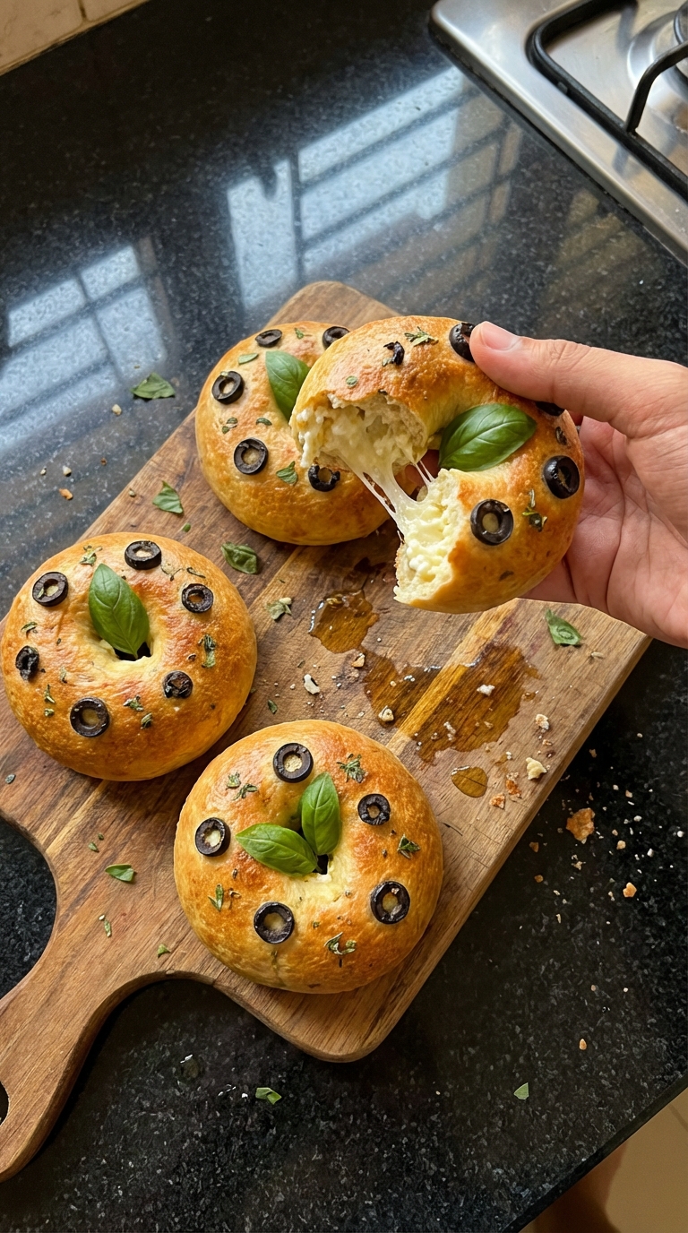 Cottage Cheese and Olive Bagels