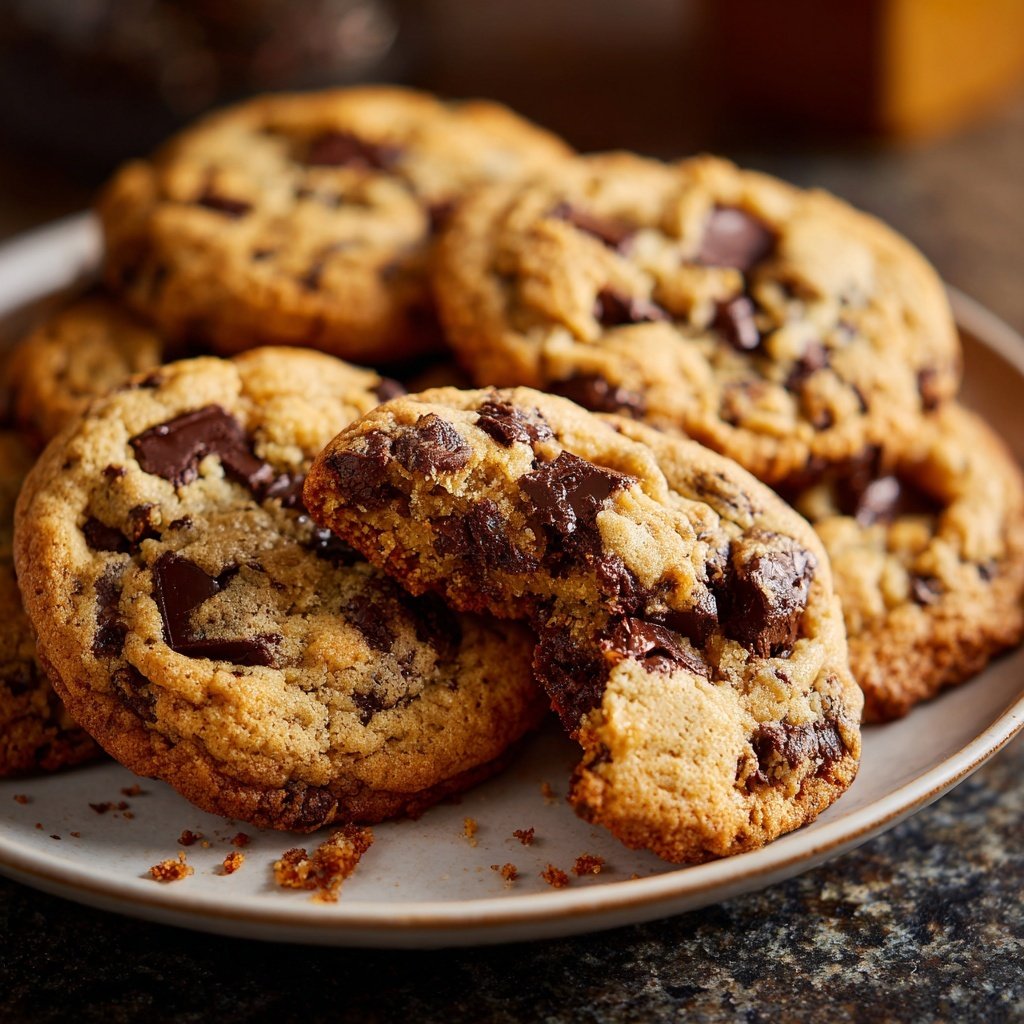 Brown Butter Dubai Chocolate Chip Cookies