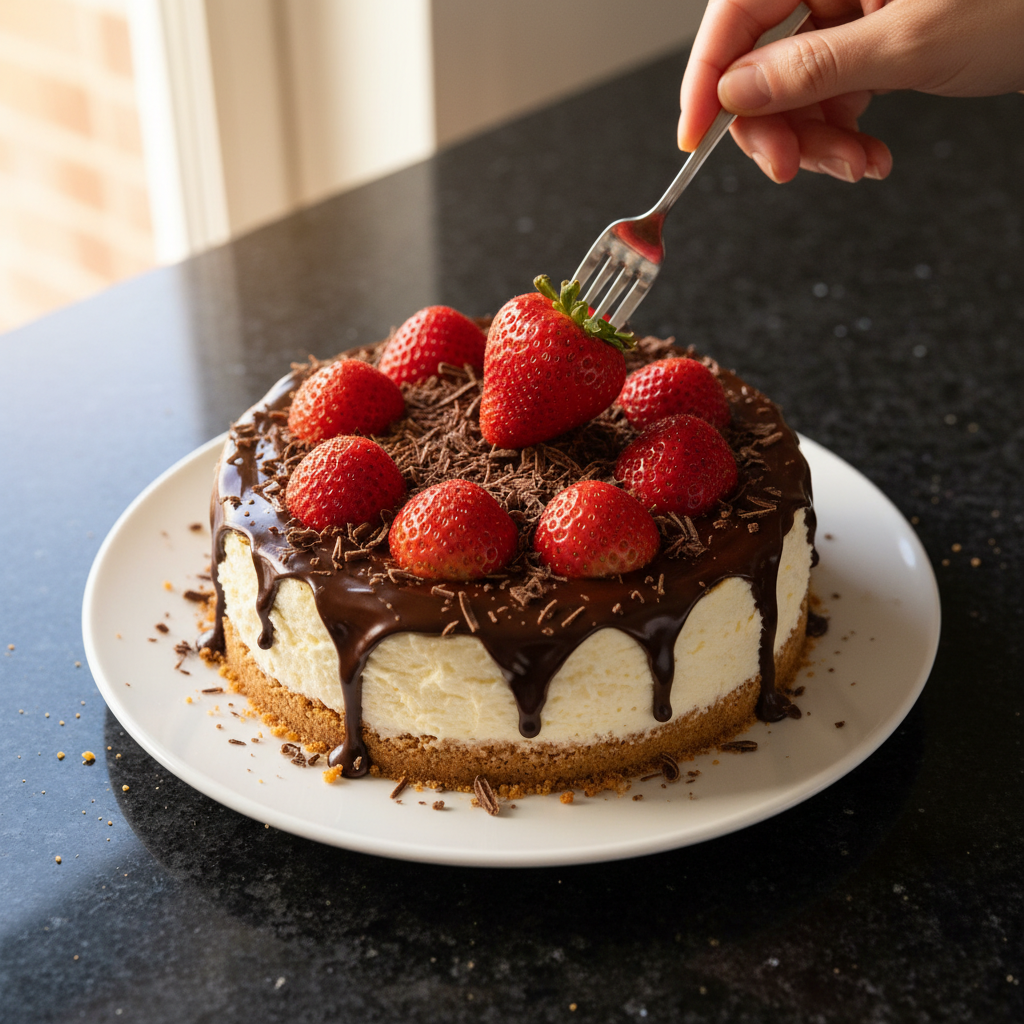 Chocolate-Covered Strawberry Cheesecake