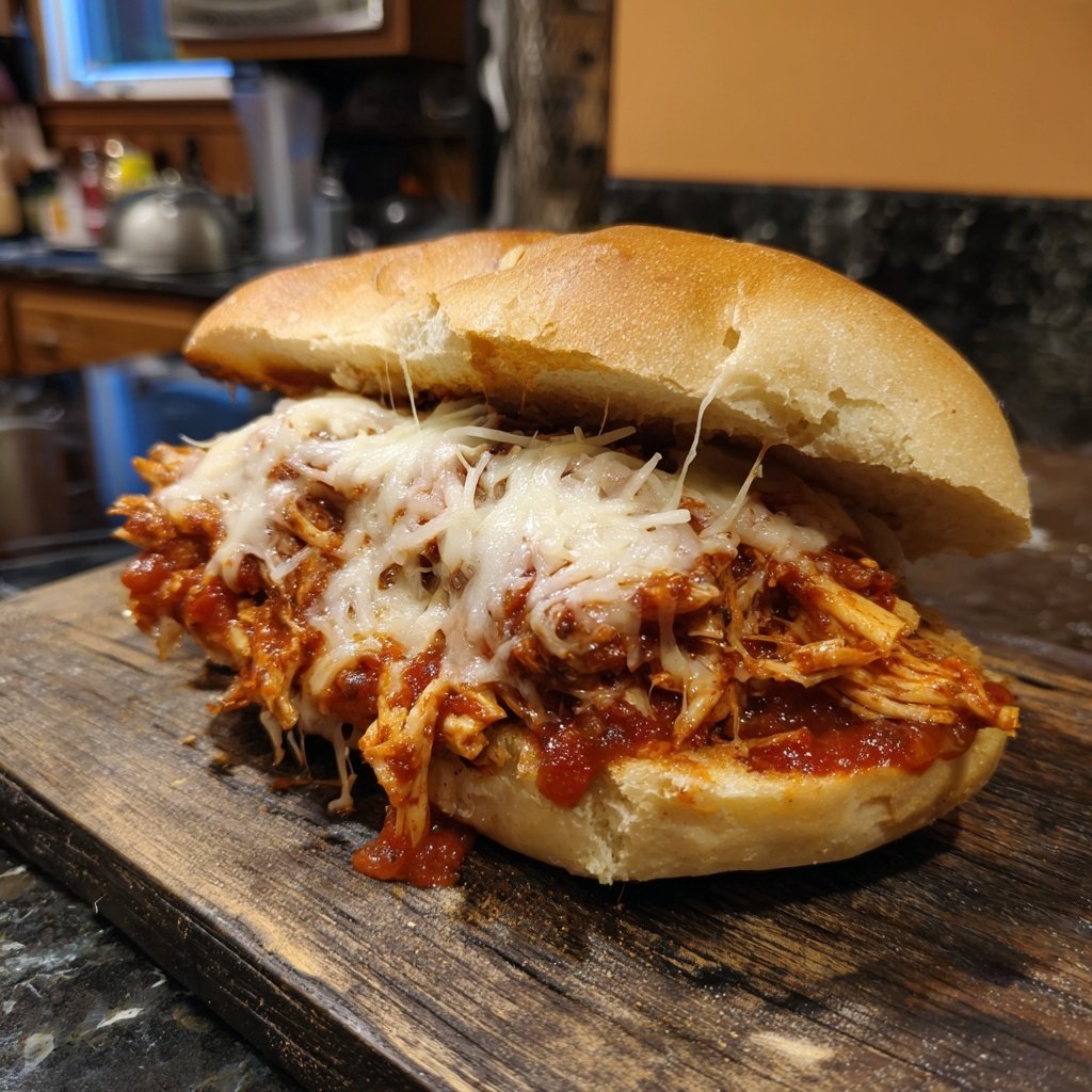 Slow Cooker Italian Chicken Sandwiches