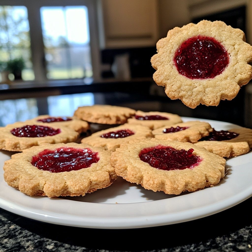 Red Currant Jam Linzer Cookies