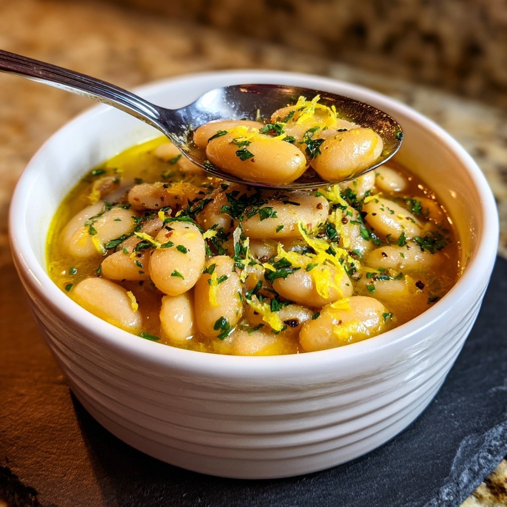 Lemon Garlic White Bean Stew