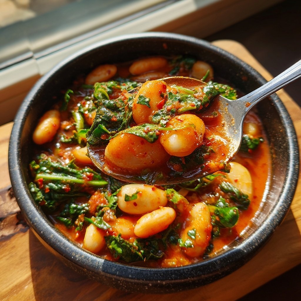 Gochujang Butter Beans with Escarole