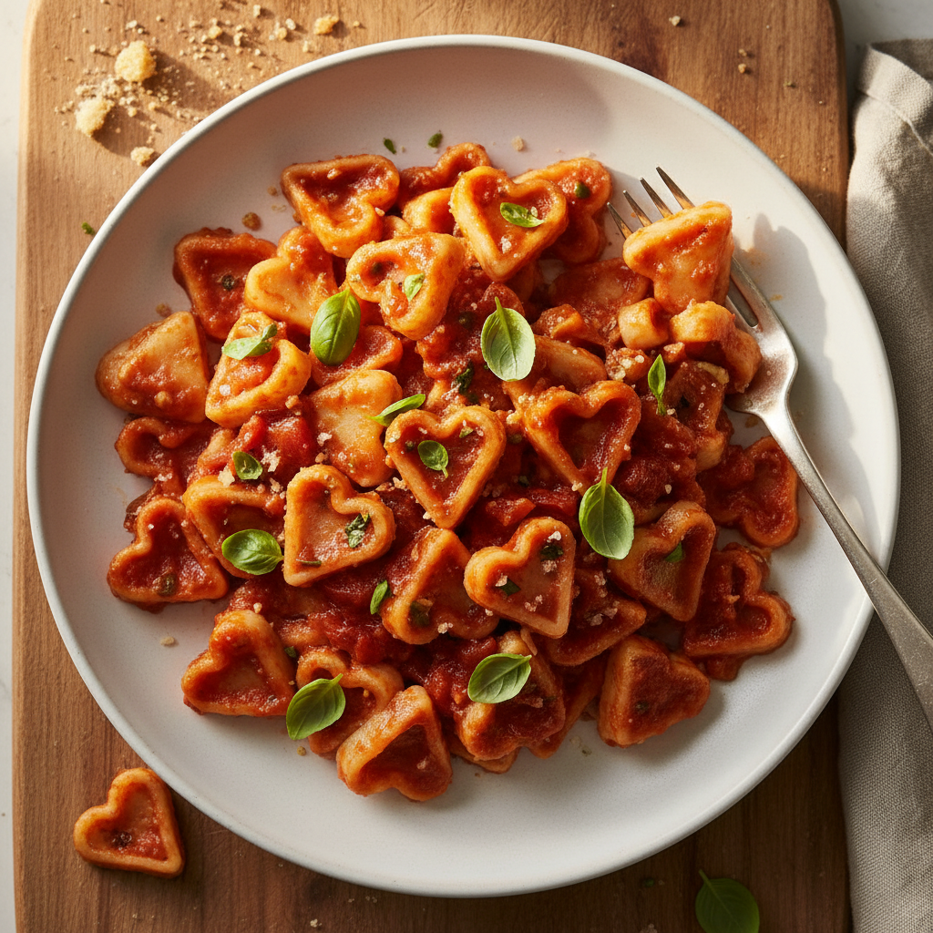 Romantic Heart-Shaped Pasta