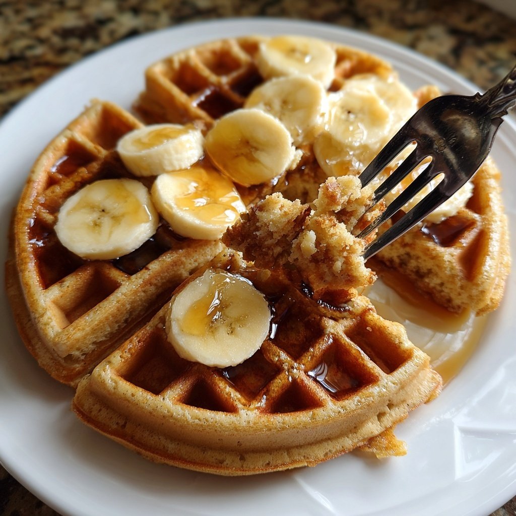 High Protein Banana Waffles