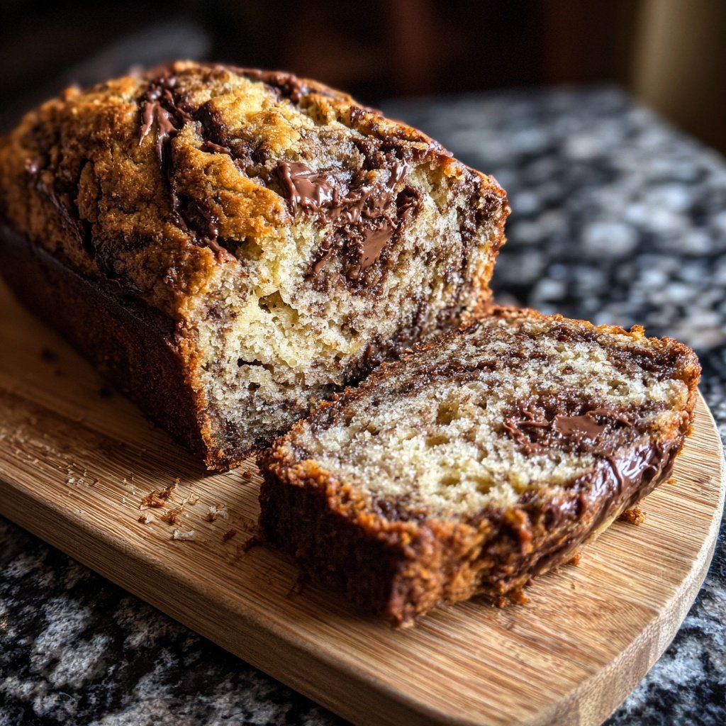 Nutella Swirl Banana Bread